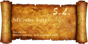 Sándor Lotti névjegykártya